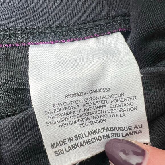 Nike Women's Dri-Fit Wide Leg Athletic Pants Leggings Black Swoosh Logo Sz Large - Picture 8 of 8